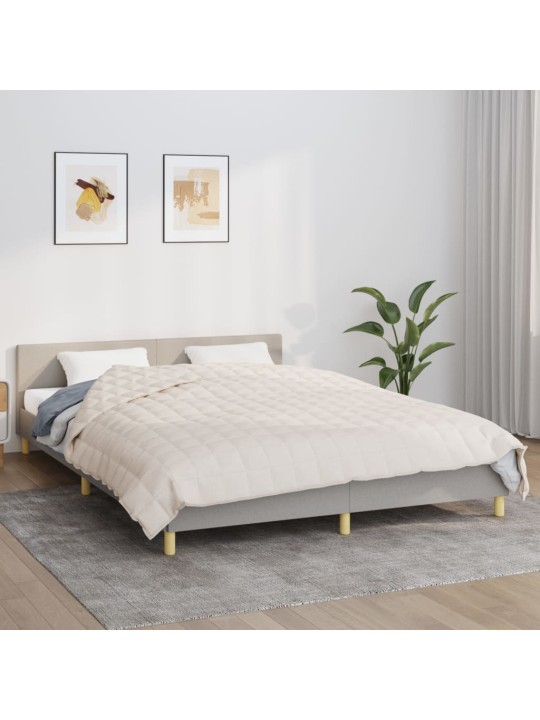 Zátěžová deka světle krémová 200 x 200 cm 9 kg textil