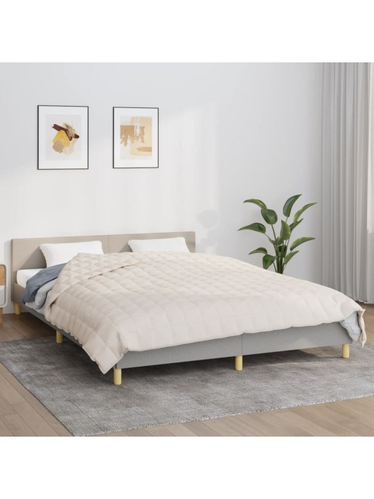 Zátěžová deka světle krémová 220 x 235 cm 11 kg textil