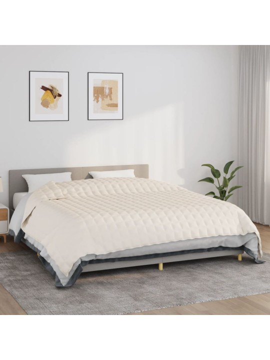 Zátěžová deka světle krémová 220 x 260 cm 15 kg textil