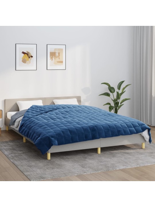Zátěžová deka modrá 200 x 200 cm 9 kg textil