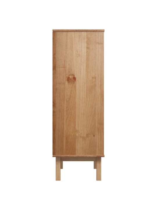 Příborník OTTA hnědý a bílý 85x43x125 cm masivní borové dřevo