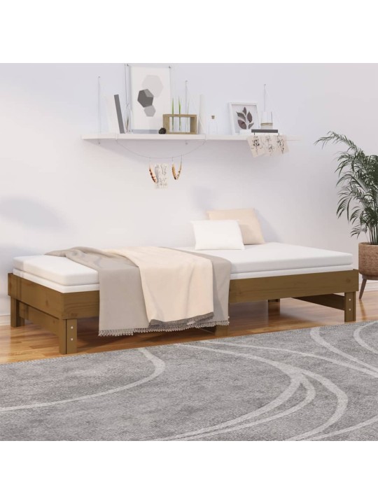 Výsuvná postel medově hnědá 2x(100x200) cm masivní borovice