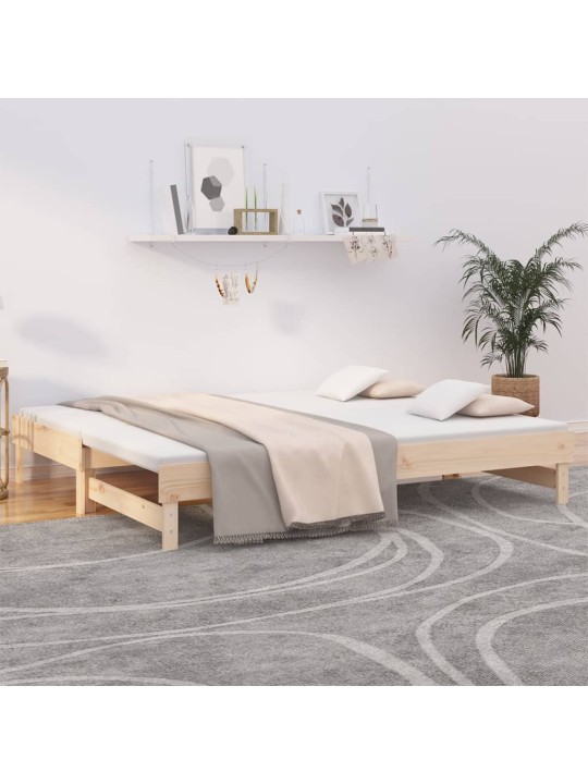 Výsuvná postel 2x (80 x 200) cm masivní borové dřevo