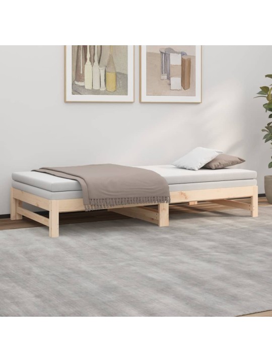 Výsuvná postel 2x (80 x 200) cm masivní borové dřevo