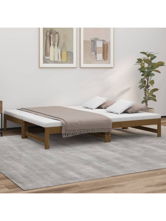Výsuvná postel medově hnědá 2x (90 x 190 cm) masivní borovice
