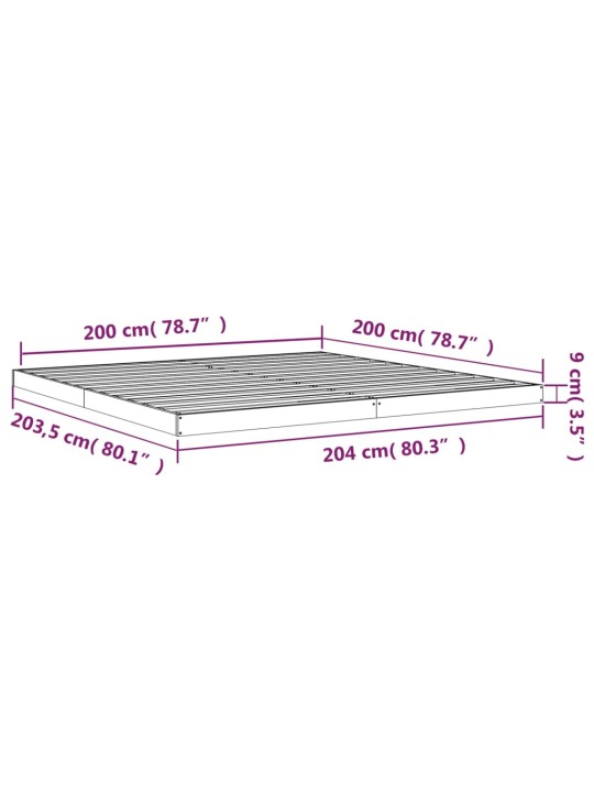 Rám postele bílý 200 x 200 cm masivní borovice
