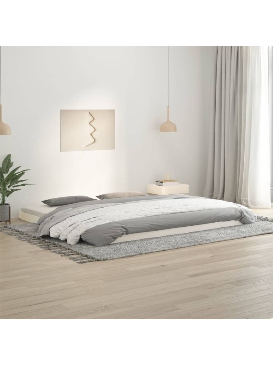 Rám postele bílý 200 x 200 cm masivní borovice
