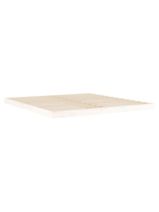 Rám postele s LED bílý 180 x 200 cm Super King masivní dřevo
