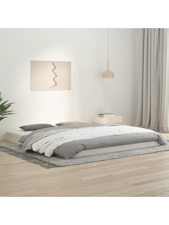 Rám postele s LED bílý 180 x 200 cm Super King masivní dřevo