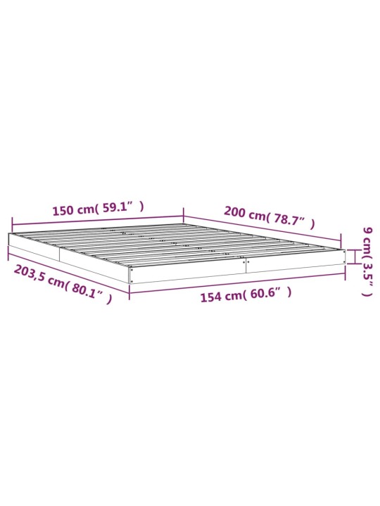 Rám postele 150 x 200 cm King Size masivní borovice