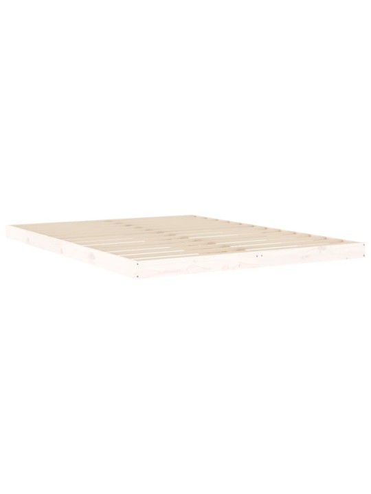Rám postele bílý 150 x 200 cm King Size masivní borové dřevo
