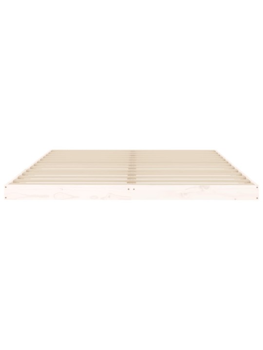 Rám postele bílý 150 x 200 cm King Size masivní borové dřevo