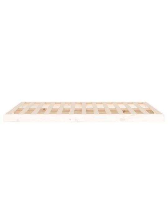 Rám postele bílý 135 x 190 cm Double masivní borové dřevo