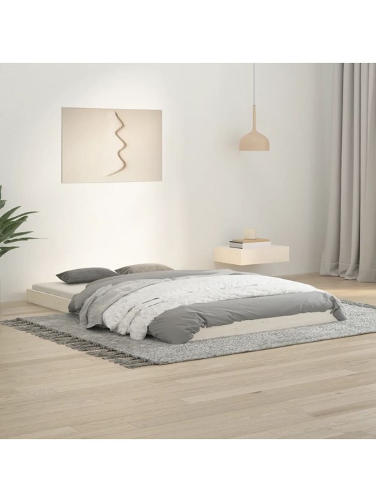 Rám postele bílý 120 x 190 cm Small Double masivní borové dřevo