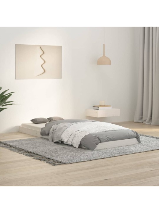 Rám postele bílý 75 x 190 cm Small Single masivní borové dřevo