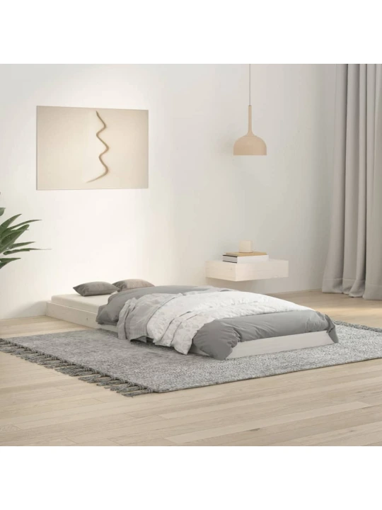 Rám postele bílý 75 x 190 cm Small Single masivní borové dřevo