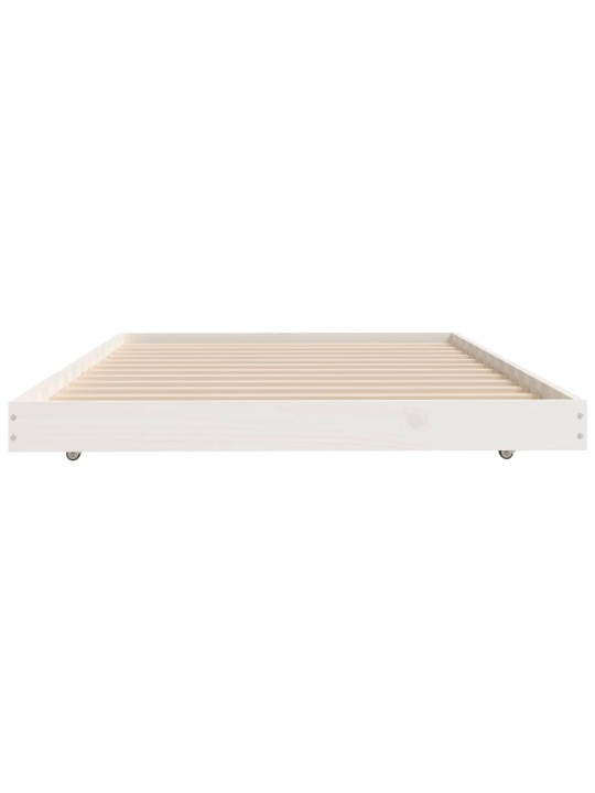 Postel bez matrace bílá 80 x 200 cm masivní borovice