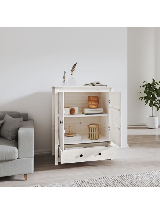Skříň highboard bílá 83 x 41,5 x 100 cm masivní borové dřevo