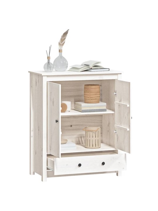 Skříň highboard bílá 83 x 41,5 x 100 cm masivní borové dřevo