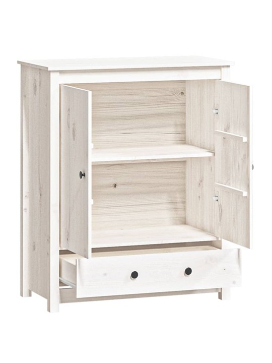 Skříň highboard bílá 83 x 41,5 x 100 cm masivní borové dřevo