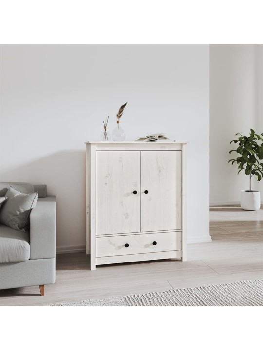 Skříň highboard bílá 83 x 41,5 x 100 cm masivní borové dřevo