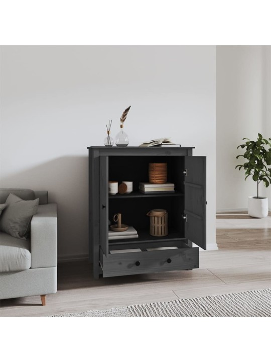 Skříň highboard šedá 83 x 41,5 x 100 cm masivní borové dřevo