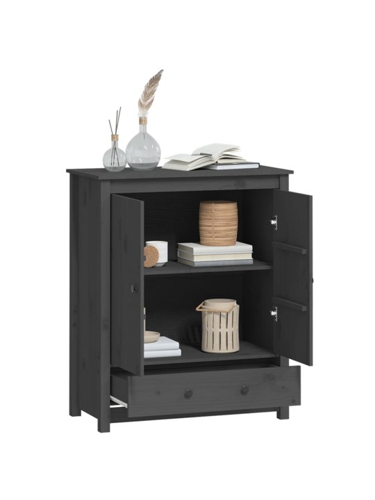 Skříň highboard šedá 83 x 41,5 x 100 cm masivní borové dřevo