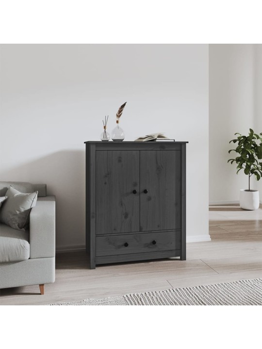 Skříň highboard šedá 83 x 41,5 x 100 cm masivní borové dřevo