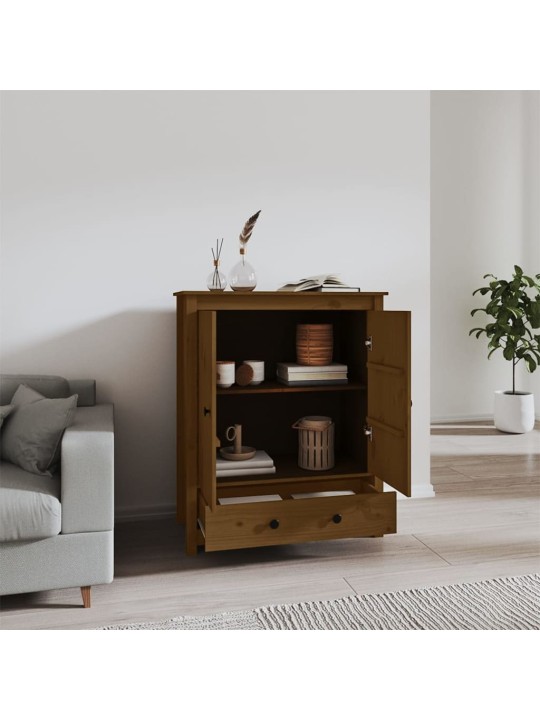 Skříň highboard medově hnědá 83x41,5x100 cm masivní borovice