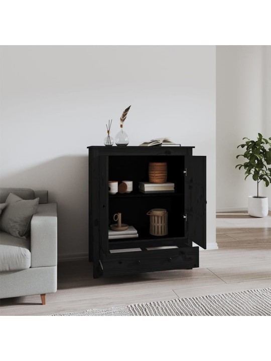 Skříň highboard černá 83 x 41,5 x 100 cm masivní borové dřevo
