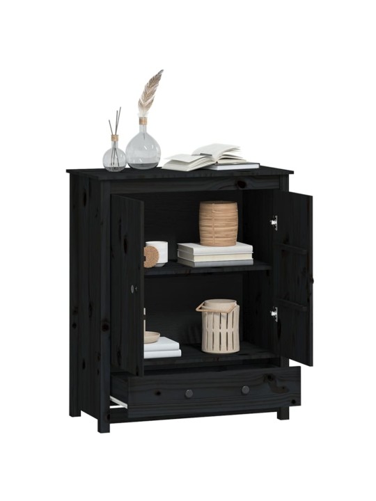 Skříň highboard černá 83 x 41,5 x 100 cm masivní borové dřevo