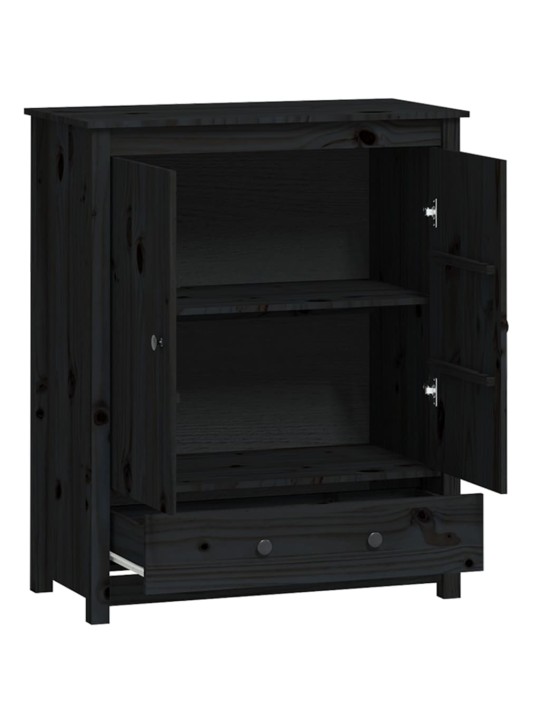 Skříň highboard černá 83 x 41,5 x 100 cm masivní borové dřevo