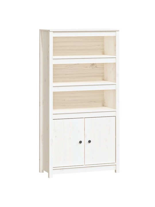 Skříň highboard bílá 80 x 35 x 154 cm masivní borové dřevo