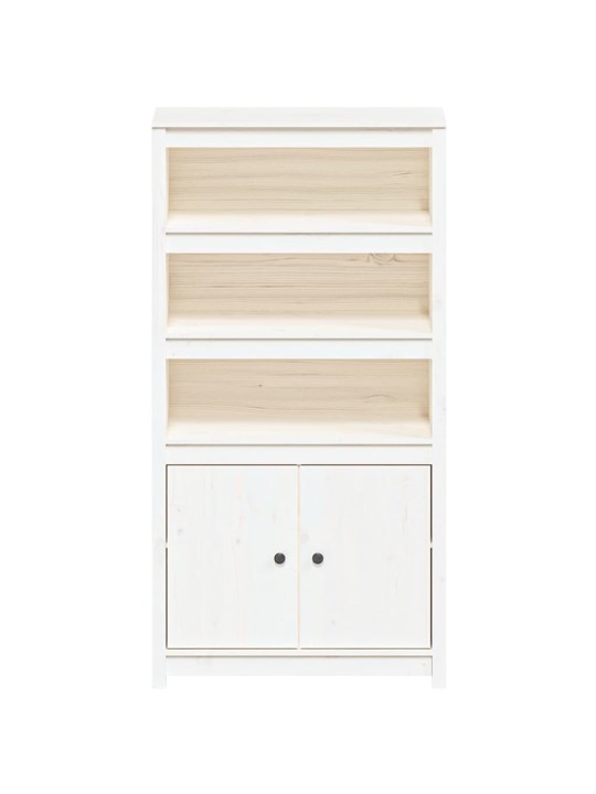 Skříň highboard bílá 80 x 35 x 154 cm masivní borové dřevo