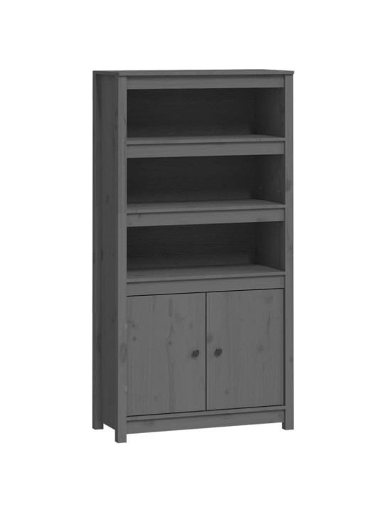 Skříň highboard šedá 80 x 35 x 154 cm masivní borové dřevo