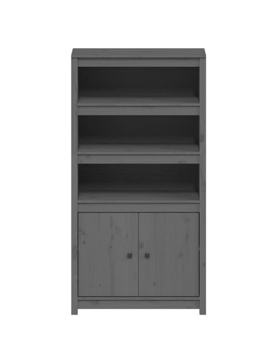 Skříň highboard šedá 80 x 35 x 154 cm masivní borové dřevo
