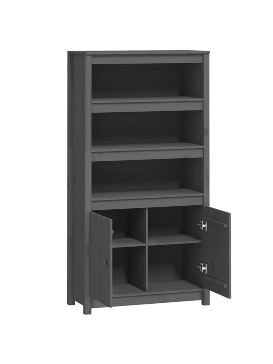 Skříň highboard šedá 80 x 35 x 154 cm masivní borové dřevo