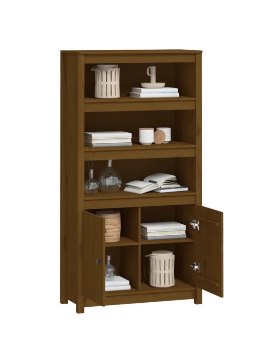 Skříň highboard medově hnědá 80 x 35 x 154 cm masivní borovice
