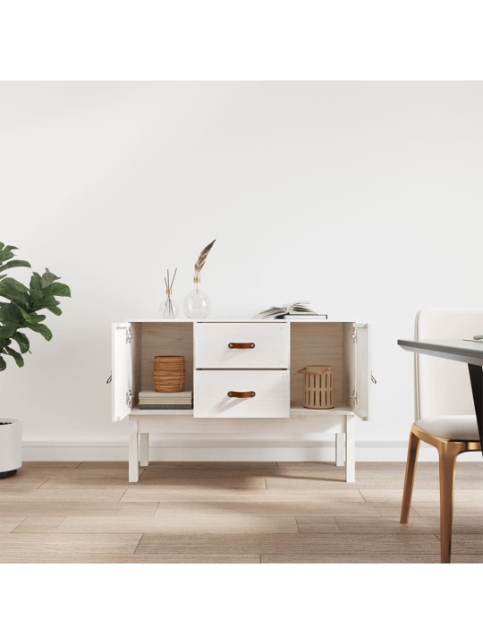 Příborník bílý 110 x 40 x 78 cm masivní borové dřevo