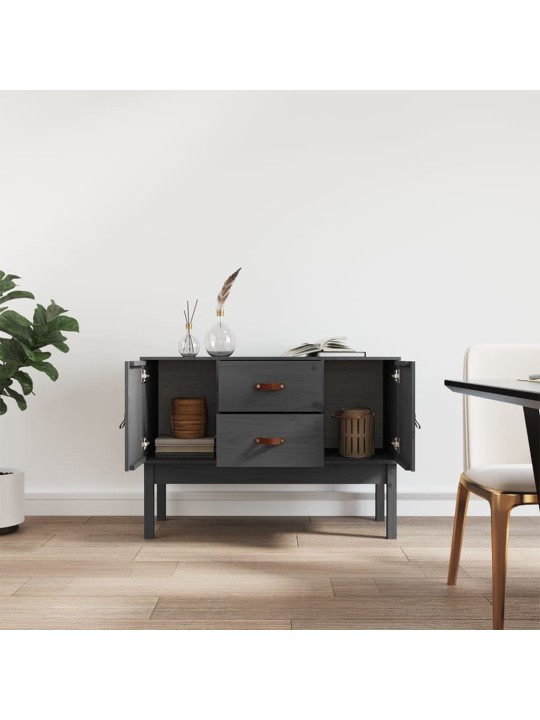 Příborník šedý 110 x 40 x 78 cm masivní borové dřevo
