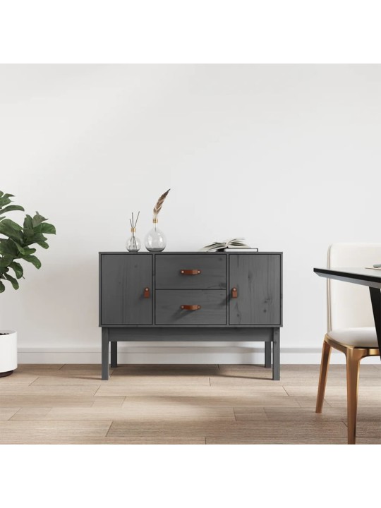 Příborník šedý 110 x 40 x 78 cm masivní borové dřevo