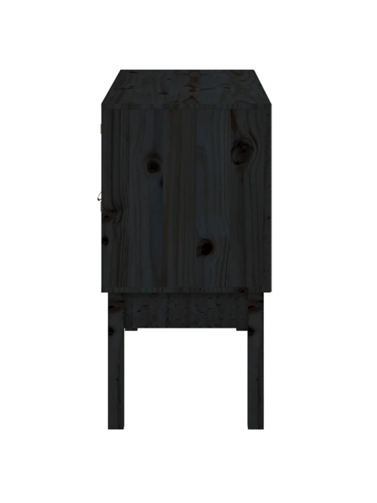 Příborník černý 110 x 40 x 78 cm masivní borové dřevo