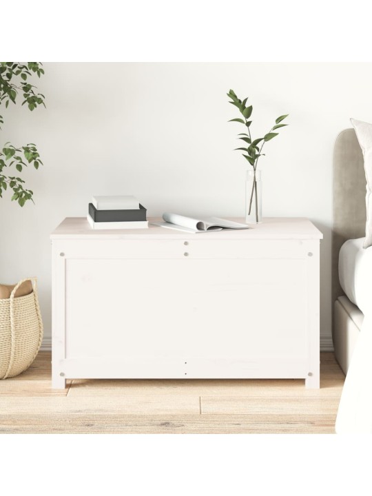 Úložný box bílá 80 x 40 x 45,5 cm masivní borové dřevo