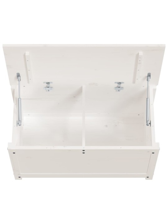 Úložný box bílá 80 x 40 x 45,5 cm masivní borové dřevo