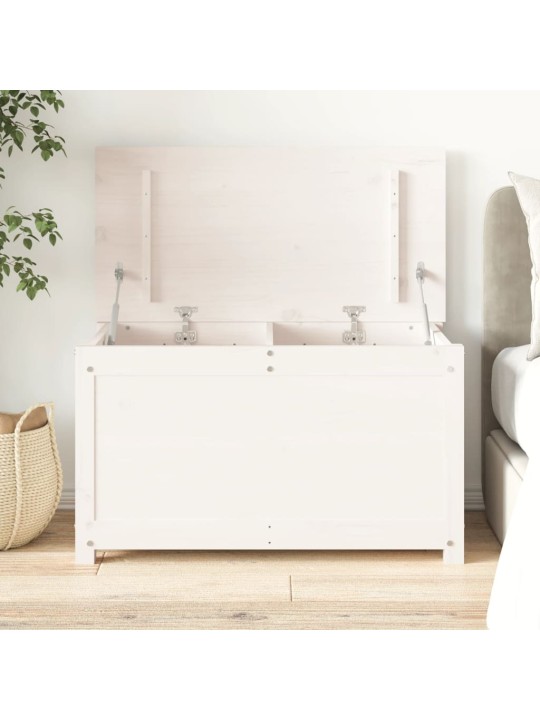 Úložný box bílá 80 x 40 x 45,5 cm masivní borové dřevo