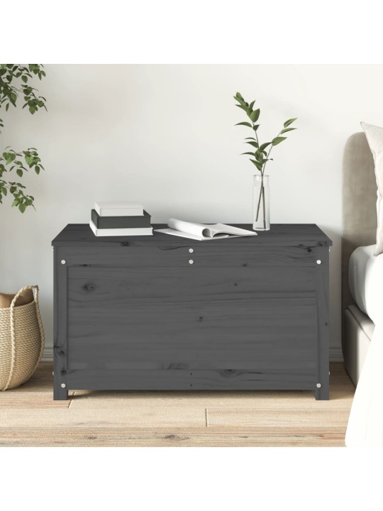 Úložný box šedá 80 x 40 x 45,5 cm masivní borové dřevo