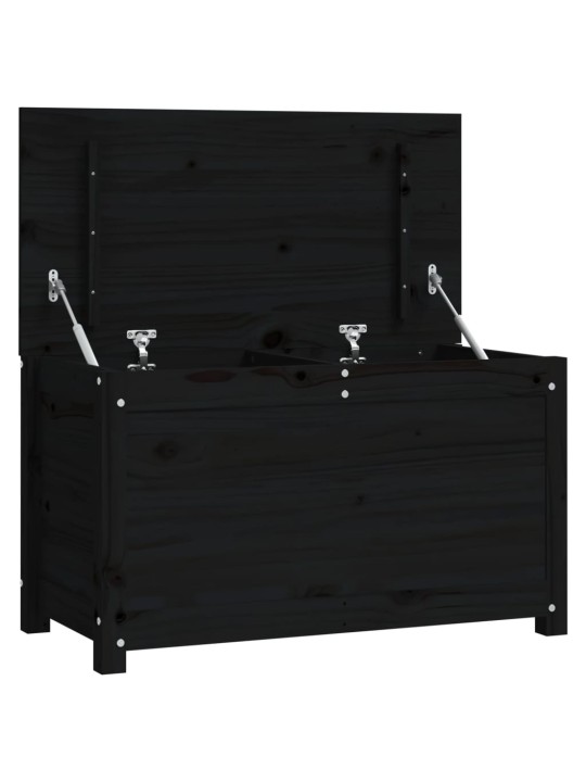 Úložný box černý 80x40x45,5 cm masivní borové dřevo