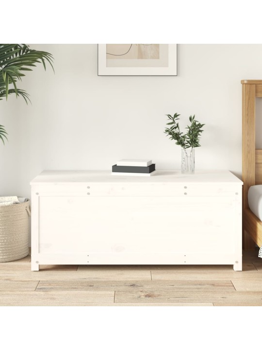 Úložný box bílá 110 x 50 x 45,5 cm masivní borové dřevo