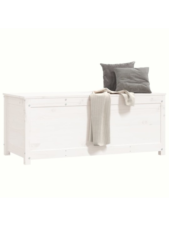 Úložný box bílá 110 x 50 x 45,5 cm masivní borové dřevo