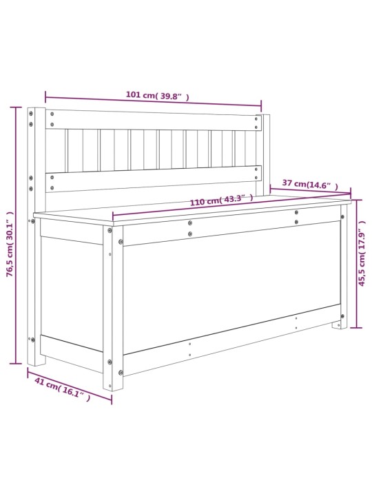 Lavice 110 x 41 x 76,5 cm masivní borovice